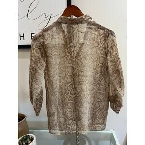 Sheer Snake Print Blouse